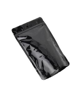 Parlak Siyah Alüminyum Kilitli Doypack 16*27*7 10 Adet