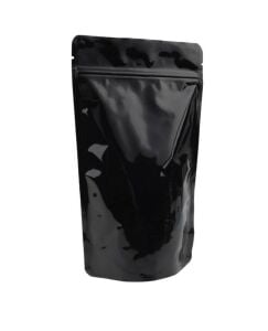 Parlak Siyah Alüminyum Kilitli Doypack 11*18,5*7  10 Adet