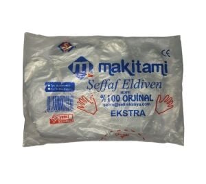 Makitami Extra Kalın 100 Gr Şeffaf Eldiven 100 Adet