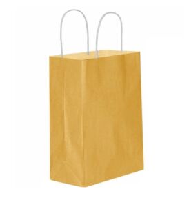 BURGU SAPLI ALTIN KRAFT ÇANTA  12*31*41 CM 25 ADET