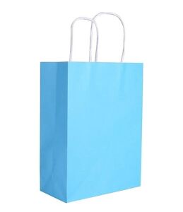 BURGU SAPLI MAVİ KRAFT ÇANTA  12*25*31 CM 25 ADET