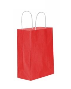 BURGU SAPLI KIRMIZI KRAFT ÇANTA  12*31*41 CM 25 ADET