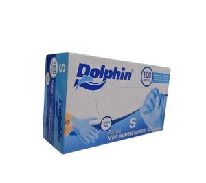 Dolphin Nitril Muayene Eldiveni Mavi  S