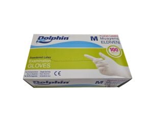 Dolphin Lateks Pudralı Muayene Eldiveni M