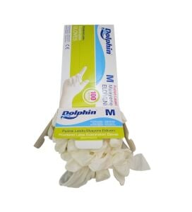 Dolphin Lateks Pudralı Muayene Eldiveni M