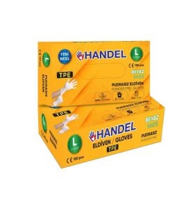 Handel Pudrasız Pe Eldiven Beyaz L 100 ad