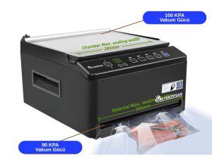 İnovatifsan Hazneli Gıda Vakum Makinesi Siyah Gövde