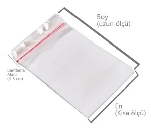 Yapışkan Bantlı Jelatin Torba Poşet 8x30 cm 1 KG