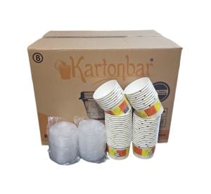 Karton Çorba Kasesi Kapaklı 16 oz 500 adet