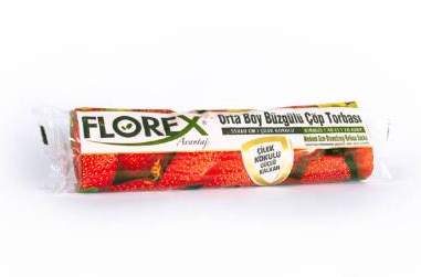 Florex Büzgülü Çöp Poşeti Orta Boy Çilek Kokulu