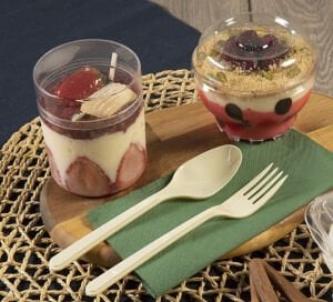 Kristal Silindir Magnolya Tatlı Kasesi 300 cc ve Kapağı 290 Adet