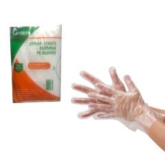Green Tek Kullanımlık Ekstra Kalın Şeffaf  Eldiven 100 ad