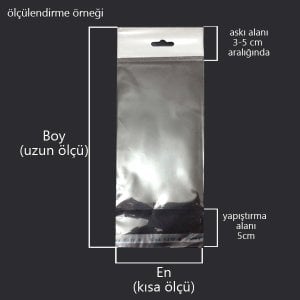 Askılı Bantlı Jelatin Torba Poşet 10x20 cm 1000 AD