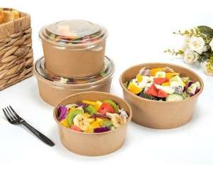 Kraft Karton Salata Kasesi Kapaklı 1100cc 100 Adet