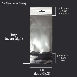 Askılı Bantlı Jelatin Torba Poşet 11x25 cm 1000 AD