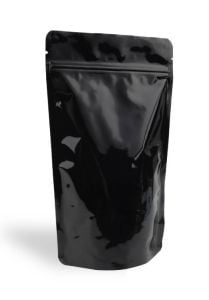 Parlak Siyah Alüminyum Kilitli Doypack 13*22,5*7 10 Adet
